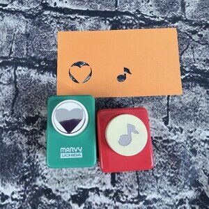 Marvy Uchida HEART & MUSIC NOTE lot of 2 Paper Punches